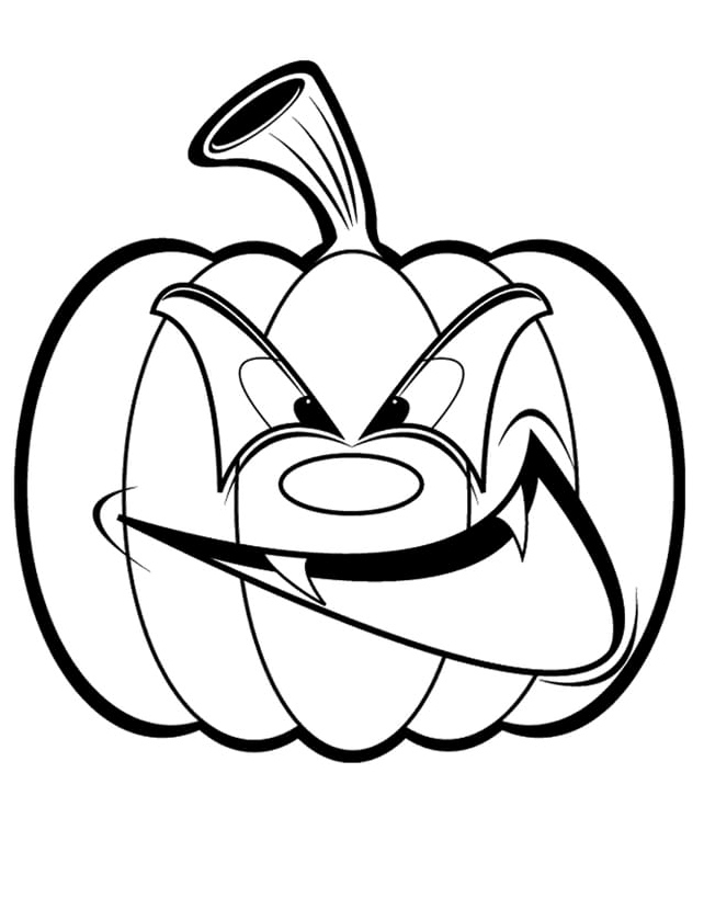 A Silly Halloween Pumpkin Coloring Page