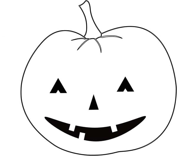 Basic Halloween Pumpkin Coloring Page