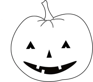 Basic Halloween Pumpkin Coloring Page