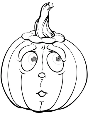 Funny Halloween Jack-O'-Lantern Coloring Page