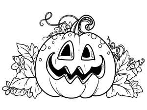 Printable Halloween Pumpkin Design Coloring Page