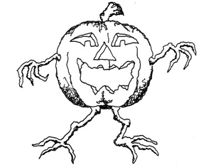 Spooky Halloween Jack-o'-lantern Coloring Page
