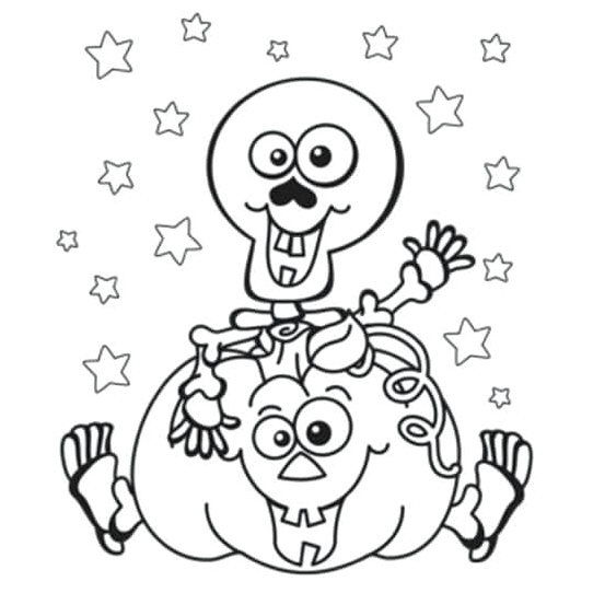 Adorable Baby Skeleton Coloring Page