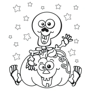 Adorable Baby Skeleton Coloring Page