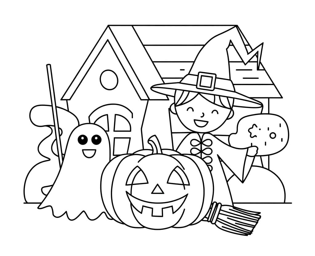 Printable Spooky Halloween Coloring Page Coloring Page