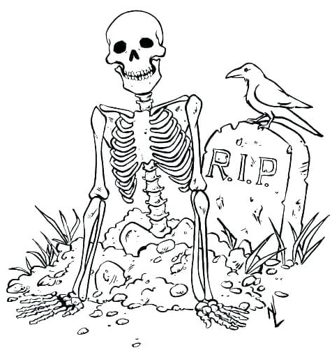 Skeleton in Motion Coloring Page