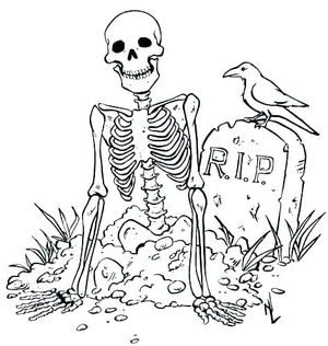 Skeleton in Motion Coloring Page