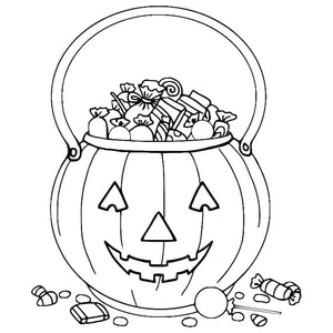 Trick-or-Treat Pumpkin Bag Coloring Page