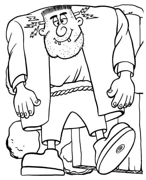 Walking Big Fat Frankenstein Coloring Page