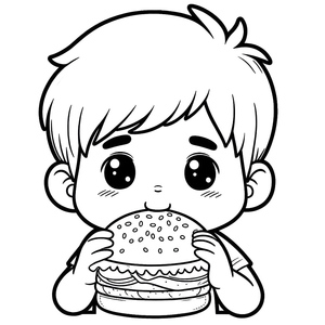 Child Eating Burger