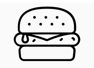 Simple Burger Coloring Page