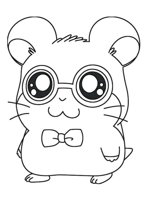 Happy Hamster Coloring Page