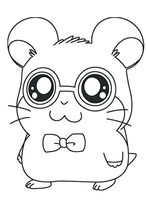 Happy Hamster Coloring Page