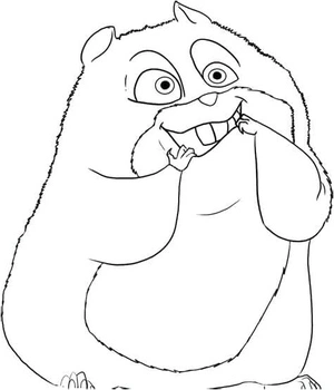 Humorous Hamster Coloring Page