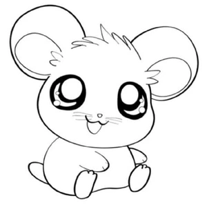 Sitting Hamster Fun Coloring Page