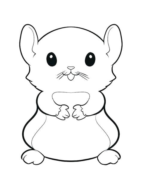 Standing Hamster Coloring Page