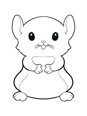 Standing Hamster Coloring Page
