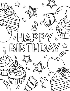 Birthday Coloring Page