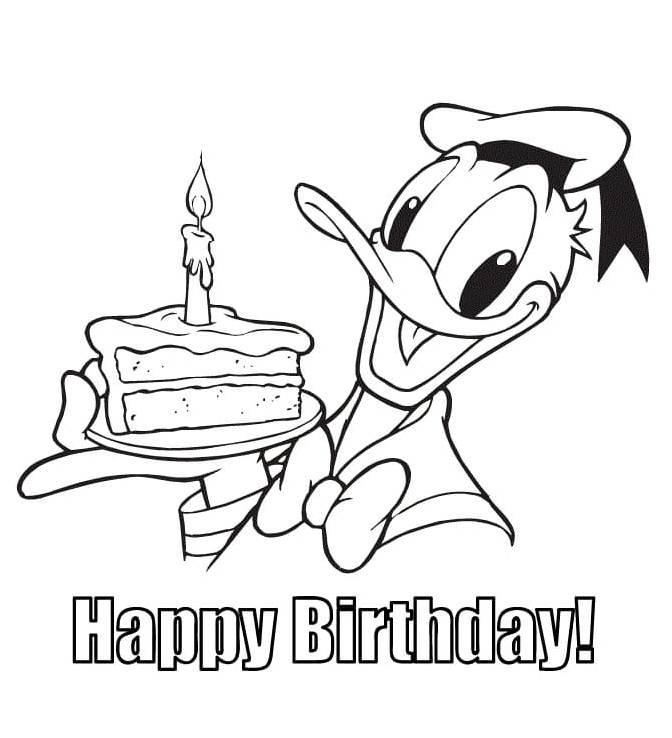 Donald Duck's Birthday Celebration Coloring Page