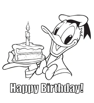 Donald Duck's Birthday Celebration Coloring Page