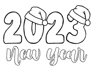 New Year 2023 Coloring Page