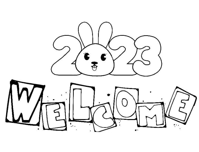 Welcome to 2023 Coloring Page