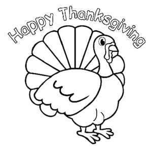 Turkey Celebrating Thanksgiving Coloring Page