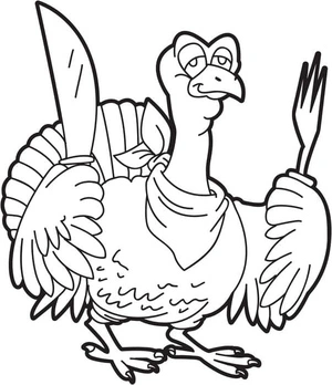 Turkey in Search of Food Coloring Page