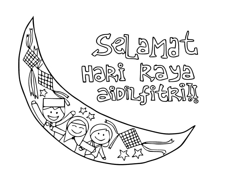 Printable Hari Raya Coloring Page Coloring Page