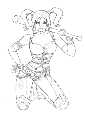 Harley Quinn Gone Wild Coloring Page