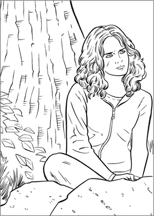 Hermione Granger from the Harry Potter series Coloring Page