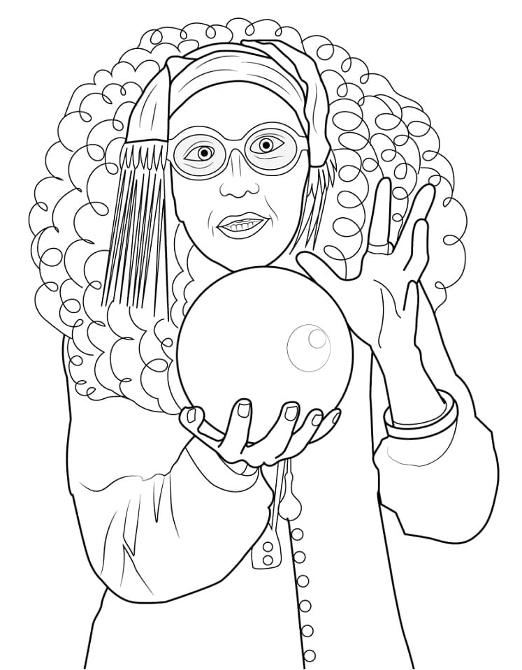 Professor Trelawney from Harry Potter Coloring Page