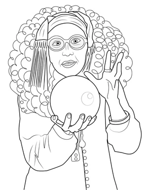 Professor Trelawney from Harry Potter Coloring Page