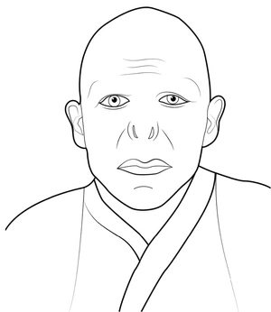 Voldemort, the Dark Lord from the Harry Potter series Coloring Page