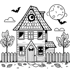Typical Spooky Residence Coloring Page