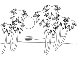 Island of Pure Natural Beauty Coloring Page
