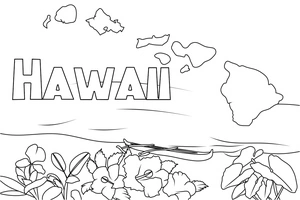 Simple Hawaii Coloring Page