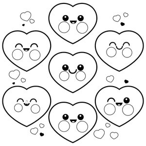 Adorable Heart Designs Coloring Page