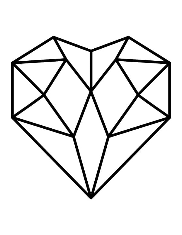 Heart of Diamonds Coloring Page