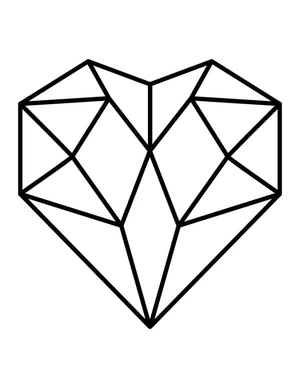 Heart of Diamonds Coloring Page