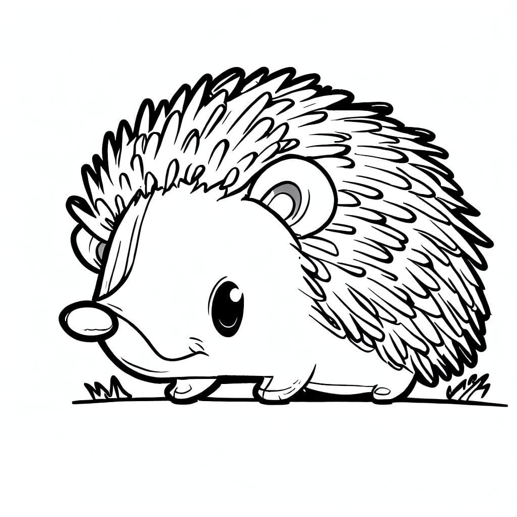 Adorable Hedgehog Coloring Page