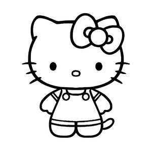 Happy Hello Kitty Coloring Page