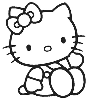 Hello Kitty Image without the label "Hello Kitty Coloring Page"