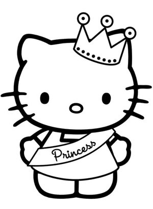 Hello Kitty wearing a princess crown