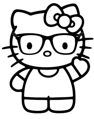 Intelligent Greeting Feline Coloring Page