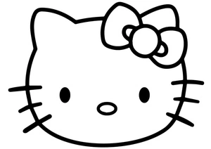 Kitty's Cute Face Coloring Page