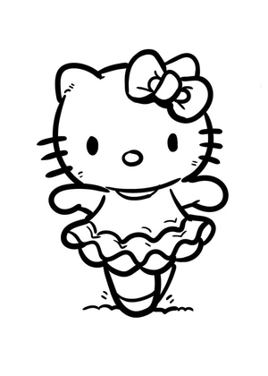 Printable Hello Kitty Coloring Page