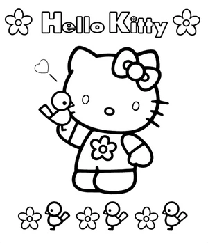 Printable outline of Hello Kitty Coloring Page