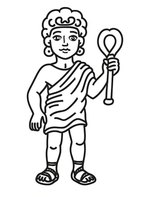 Adorable Hermes Coloring Page