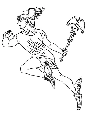 Print out the coloring page of Hermes. Coloring Page